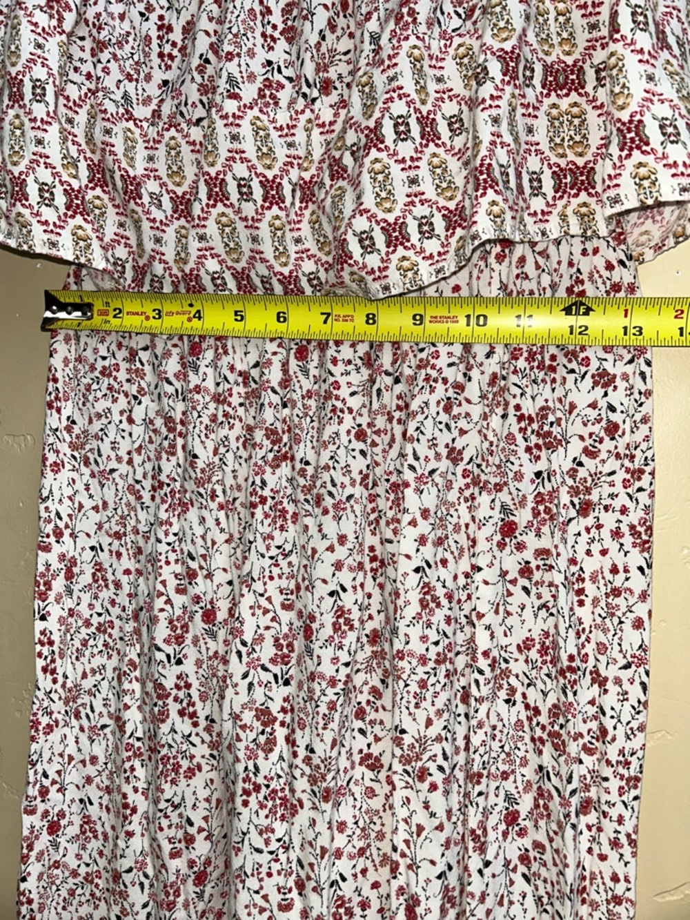 🔥5/$35🔥 Japna Cream Strapless Floral Wide-Leg Jumpsuit | Size M - Picture 10 of 10